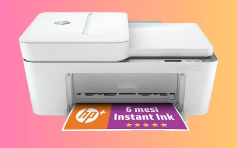 Stampante multifunzione HP DeskJet 4120e in offerta a 63 euro su Amazon (-31%)