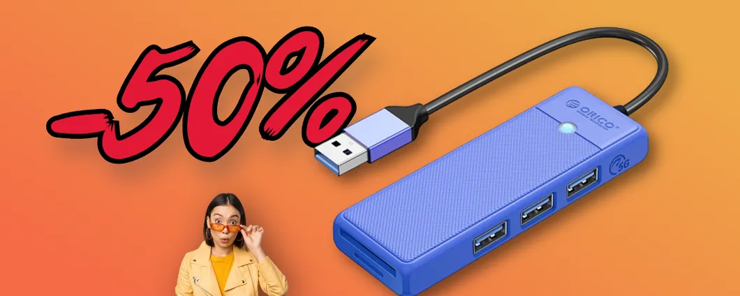 Hub USB 5-in-1 al 50% su Amazon: tuo ad un prezzo IRRISORIO