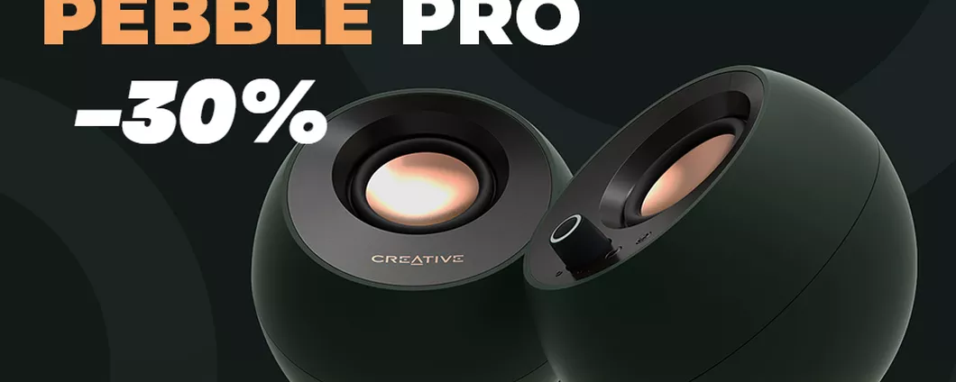 Creative Pebble Pro: -30% Amazon sugli altoparlanti RGB per PC