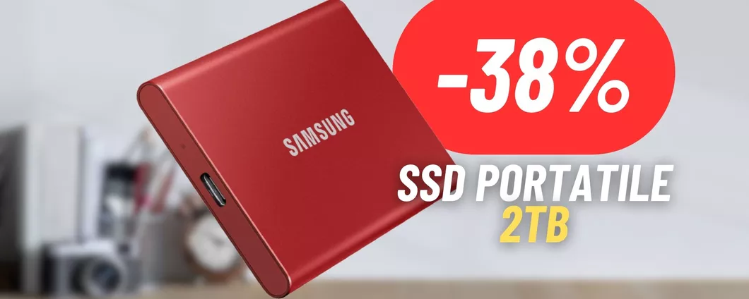 SSD portatile Samsung da 2TB al 38% DI SCONTO: AFFARE