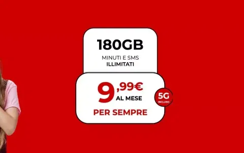 Iliad: 180 GB con minuti e SMS illimitati a 9,99€ al mese
