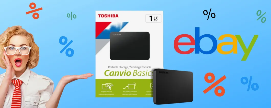 Viaggia con 1TB in più con l'Hard Disk esterno Toshiba in OFFERTA!