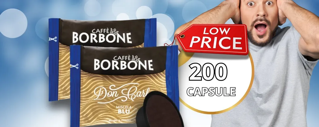 200 Capsule di Caffé Borbone Don Carlo Blu: PREZZO BASSISSIMO per poco tempo
