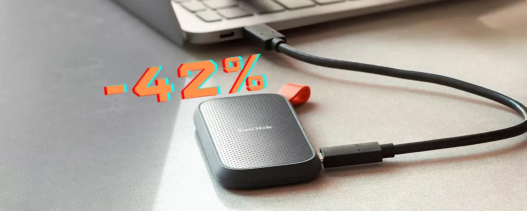 SanDisk Portable: SSD portatile da 1TB super resistente e veloce (-42%)