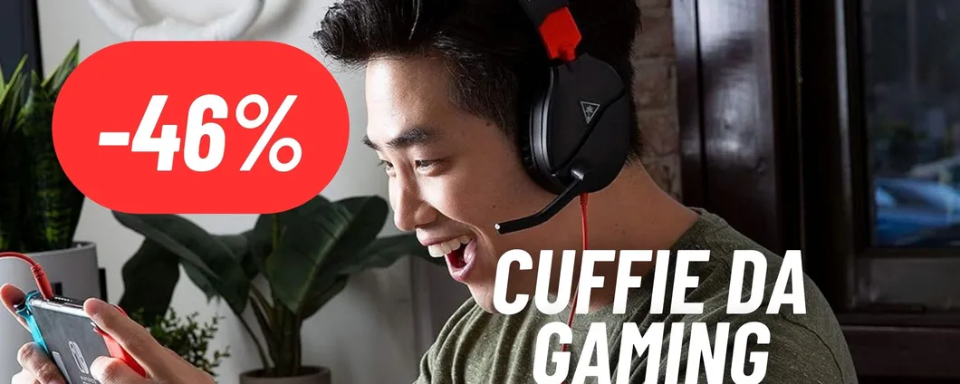 Immergiti nei tuoi videogiochi preferiti con le Cuffie da Gaming Turtle Beach al 46% DI SCONTO