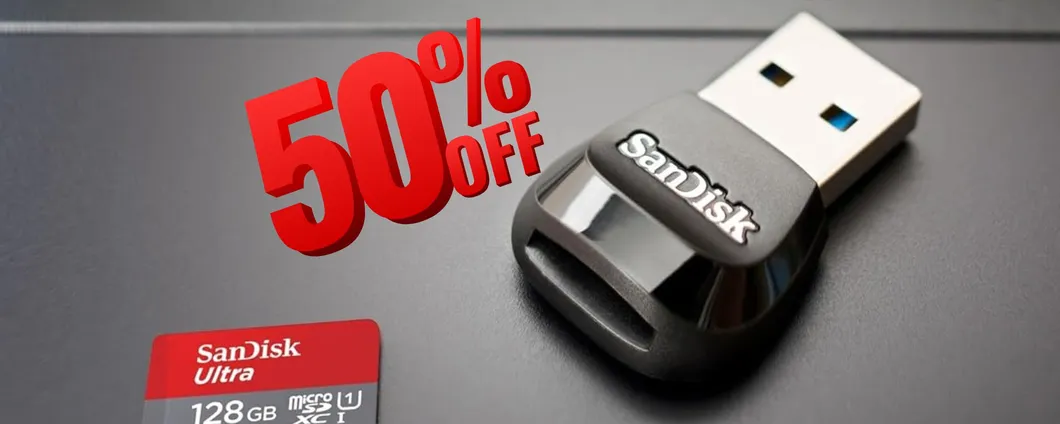 CROLLA DEL 50%: Schedina SanDisk da 128GB ULTRA con adattatore per i tuoi ricordi preziosi!
