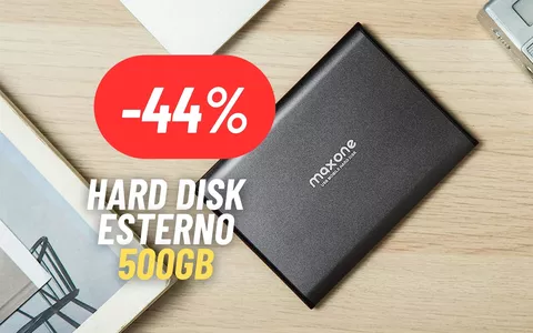 500GB di storage portatili al 44% di sconto: Hard Disk Esterno in MAXI PROMO