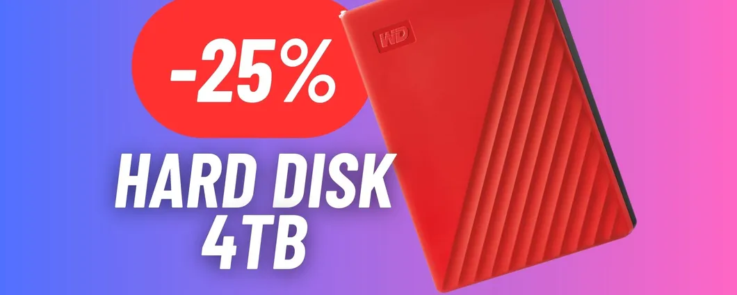 Con questo Hard Disk portatile da 4TB di Western Digital non avrai più problemi di 