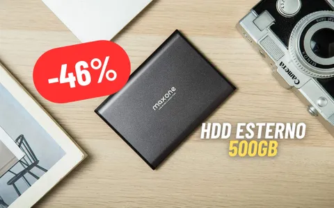 Sconto imperdibile del 46% sull'Hard Disk Esterno da 500GB