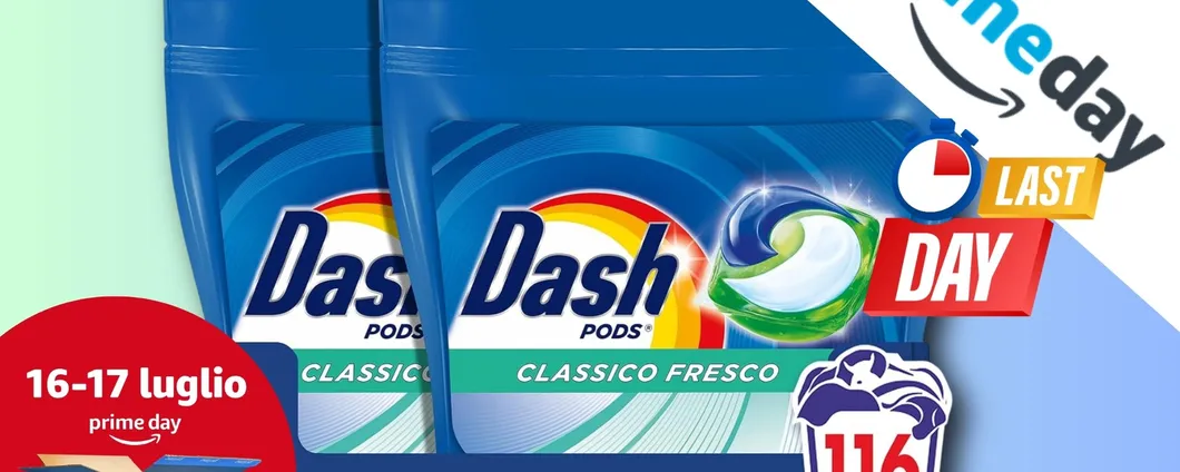 Non solo tech: PRIME DAY offerta DASH PODS per 116 lavaggi a prezzo BOMBA!