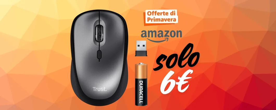 Offerta BOMBA di Amazon: mouse wireless Trust per PC e Mac a soli 6€