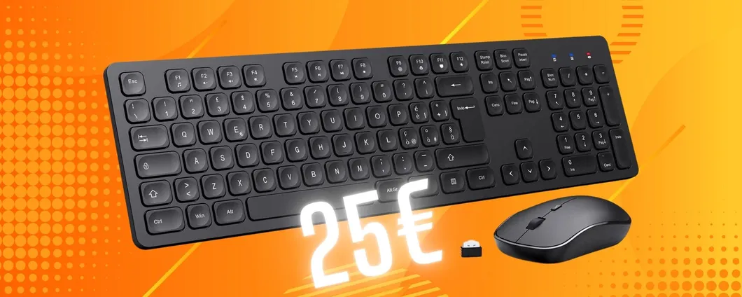 Kit mouse e tastiera wireless in DOPPIO SCONTO è tuo a 25€