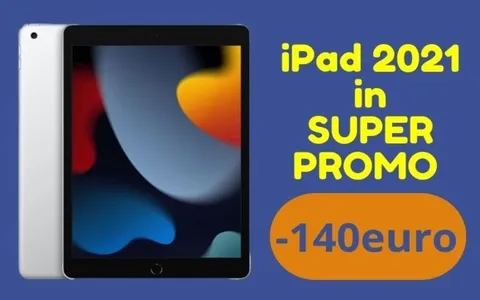 Apple iPad 2021 OGGI su Amazon SCONTATO di 140 euro