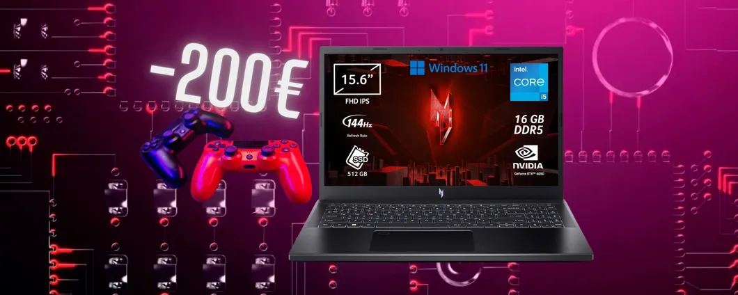 Acer Nitro V 15: notebook Gaming con RTX 4050 da 6GB ora a un super prezzo