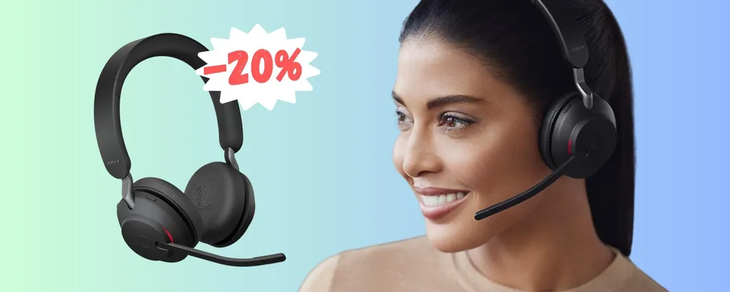 Jabra Evolve2 65: cuffie wireless con microfono integrato (-20%)