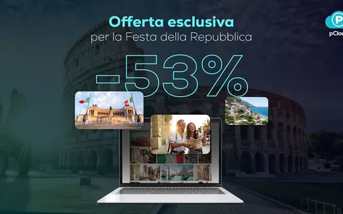 pCloud festeggia la Repubblica: minimo storico con sconti fino al 54%