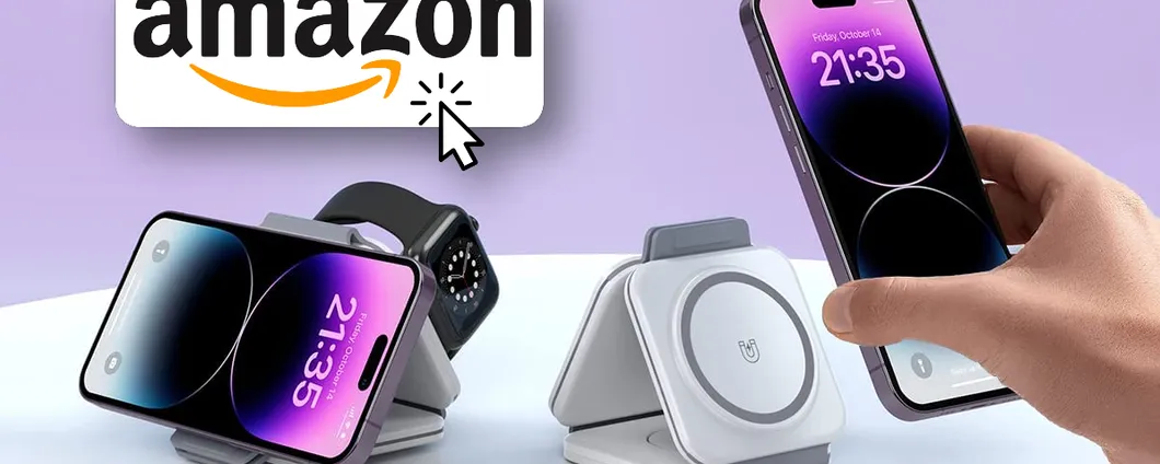 Caricabatterie wireless 3in1 per TUTTI i tuoi device Apple: sconto con COUPON