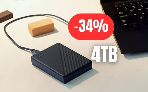 Hard disk portatile Western Digital da ben 4TB al 34% di sconto su Amazon: OCCASIONE OUTLET