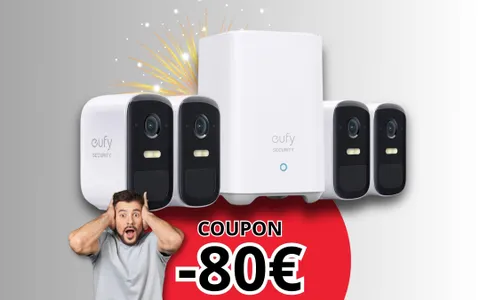 Security Cam: pacchetto da 4 cam e MAXI coupon da 80€ di sconto