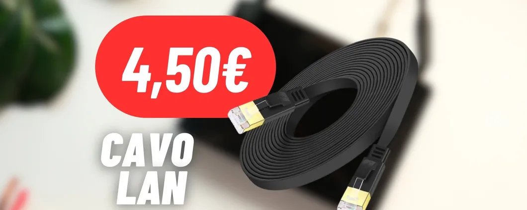 Cavo Lan ad altissima velocità ad un PREZZO RIDICOLO su Amazon (-35%)