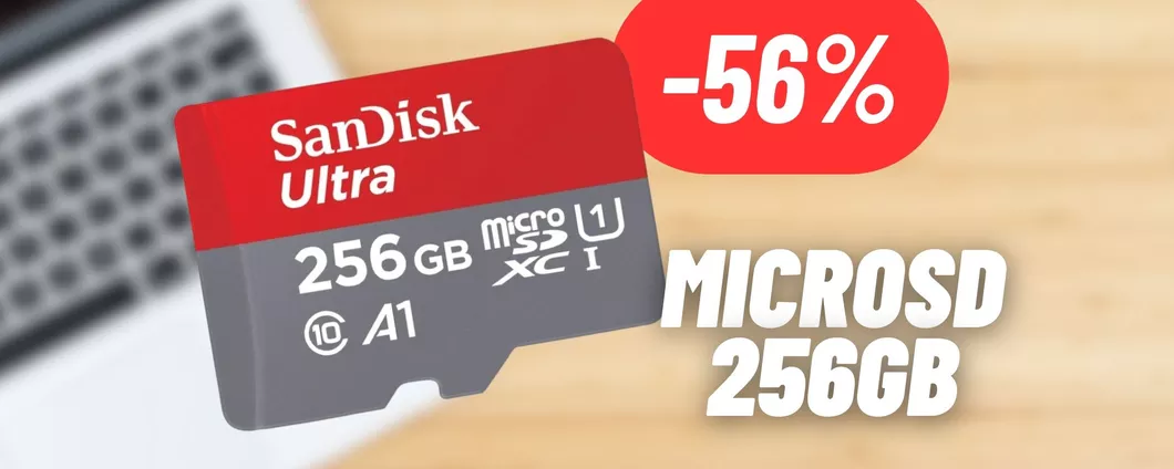 microSD da 256GB compreso di adattatore ad un PREZZACCIO su Amazon (-56%)