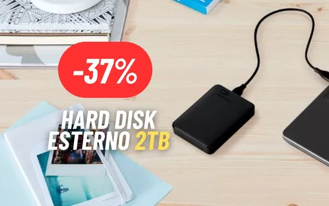 2TB di storage a spasso con l'hard disk esterno WD al 37% di sconto