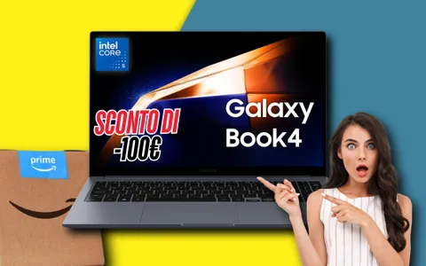 Samsung Galaxy Book4: CROLLA di 100€ il prezzo per la Festa delle Offerte Prime