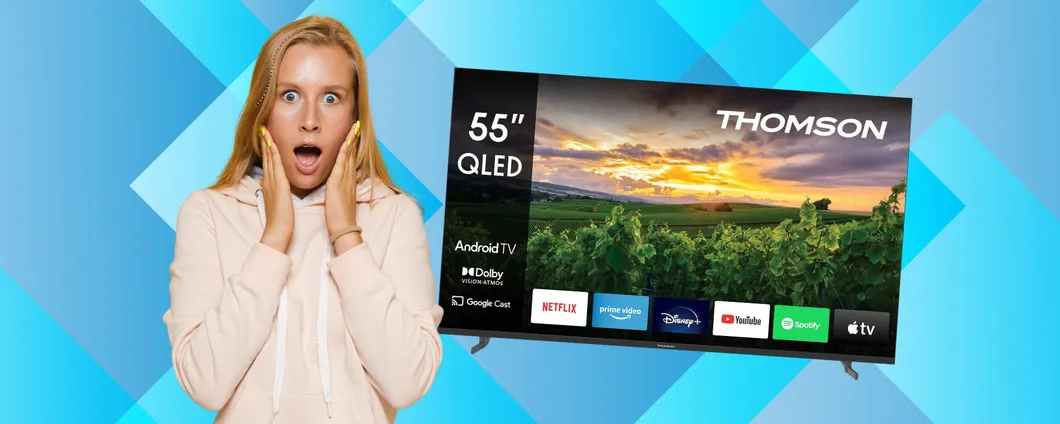 Sconto imperdibile sulla Smart TV Thomson 55QA2S13: tecnologia QLED a 355€