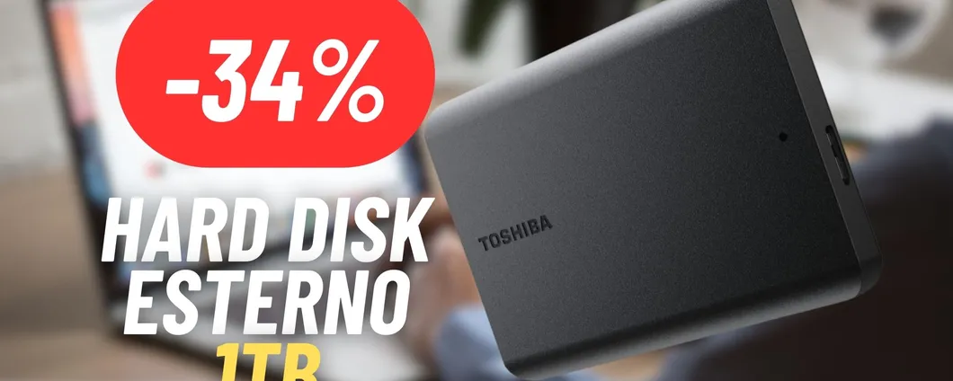 L'Hard Disk Esterno di Toshiba da 1TB è SCONTATISSIMO su eBay (-34%)