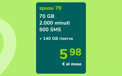 Spusu Italia: Riserva Dati fino a 140GB
