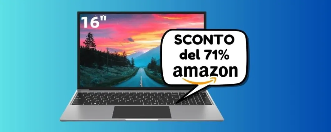FOLLIA AMAZON: pc portatile da 16 pollici SCONTATO del 71%