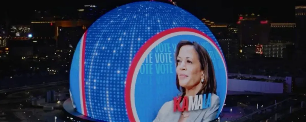 Kamala Harris lancia uno spot elettorale sul Las Vegas Sphere