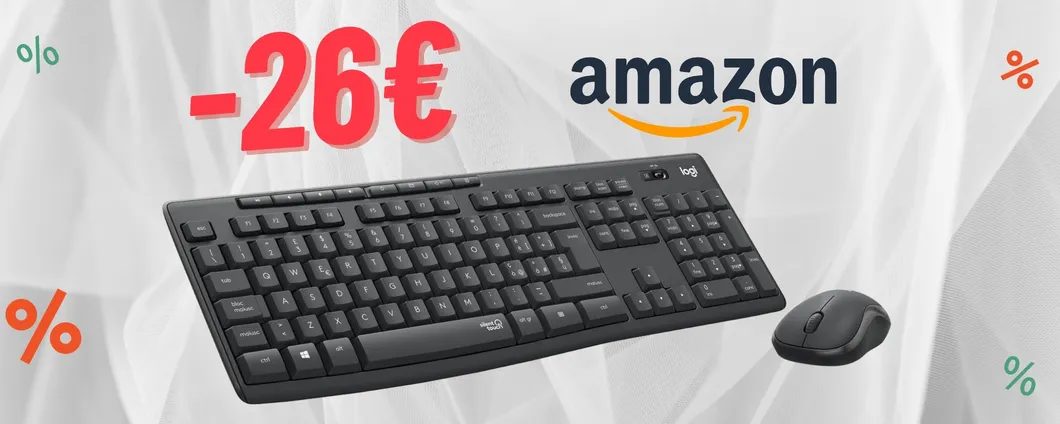 Kit mouse e tastiera wireless Logitech MK295 ora in OFFERTA su Amazon!