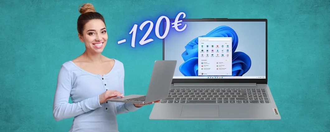 Lenovo IdeaPad Slim 3: AMD Ryzen 5, 16GB RAM e 512GB SSD (-120€)