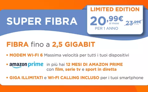 WINDTRE Super Fibra Limited Edition: ora a partire da 20,99€