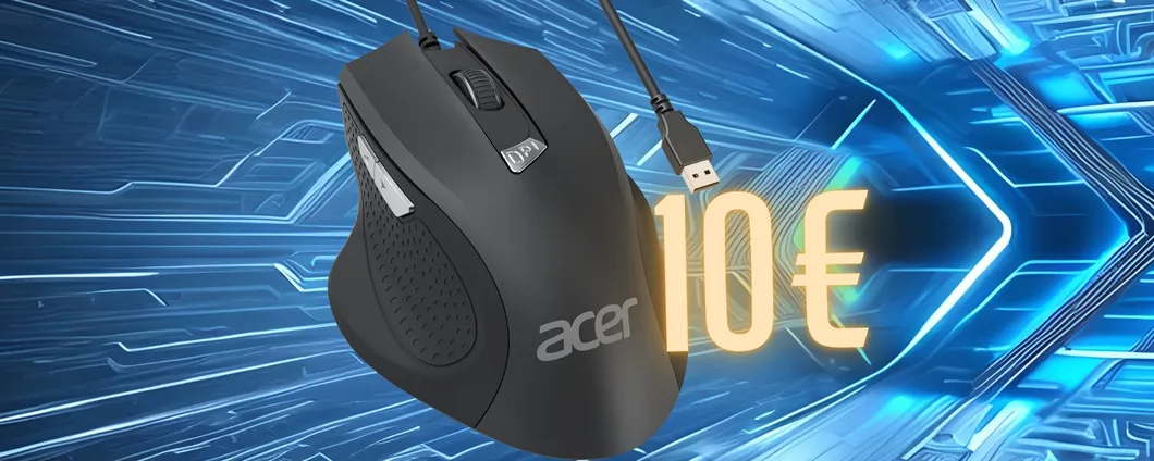 Mouse Acer con cavo: precisione e comfort a un prezzo IMBATTIBILE (10€)