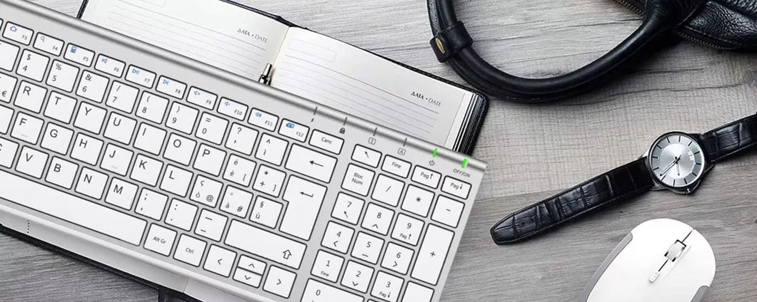 Tastiera e Mouse Wireless iClever con chip intelligente in offerta speciale su Amazon