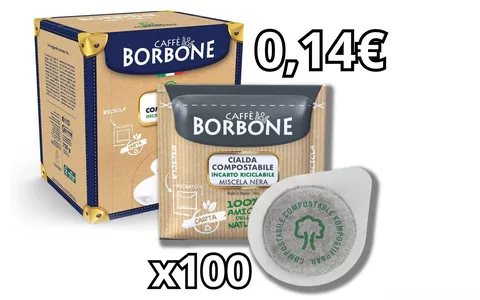 CROLLA il prezzo per Caffè Borbone in confezione da 100 cialde a 14€ su Amazon!