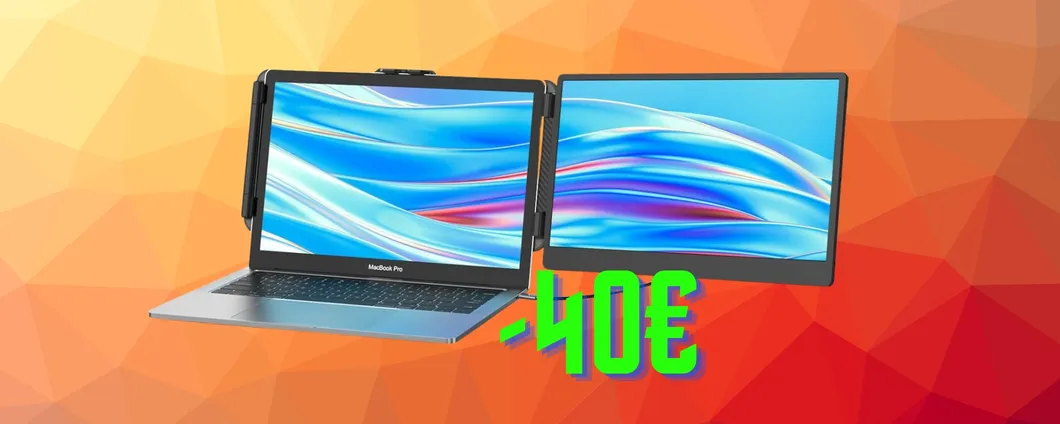 Monitor portatile da 14 pollici con aggancio per laptop, genialata a poco