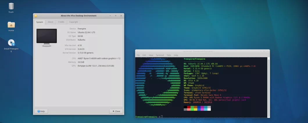 Freespire 9.0: implementato Xfce 4.18