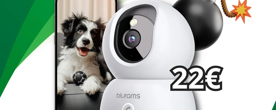Controlla FIDO anche in vacanza: solo 22€ per la Telecamera WiFi da interno su Amazon!