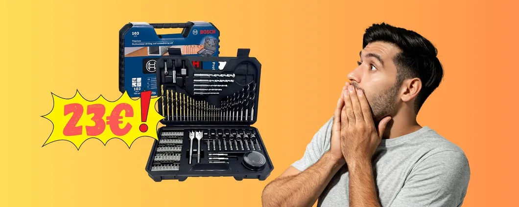 Bosch: valigetta con 103 punte professionali a 23€ su Amazon