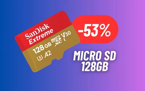 Amplia la tua memoria con la MICRO SD SANDISK da 128GB in SUPER SCONTO (-53%)