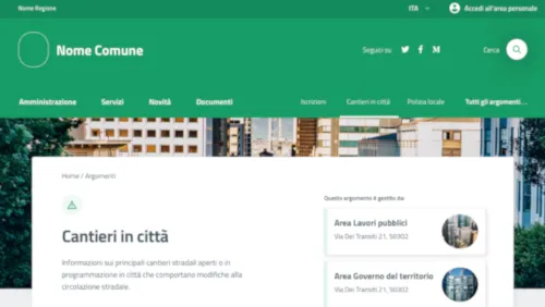Modello unico per i siti dei Comuni Italiani