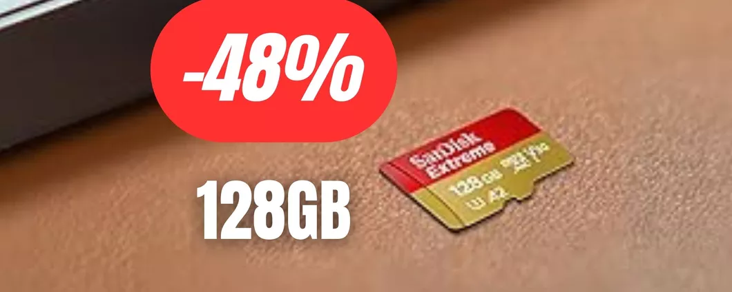 microSD SanDisk fulminea e da 128GB al 48% di sconto su Amazon